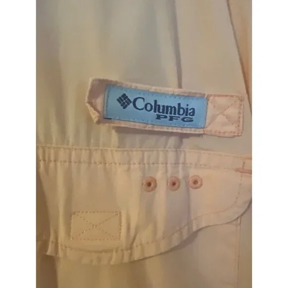 Columbia PFG Fishing Shirt Men’s XXL Peach Short Sleeve Hiking Vacation, Utility - Picture 4 of 10